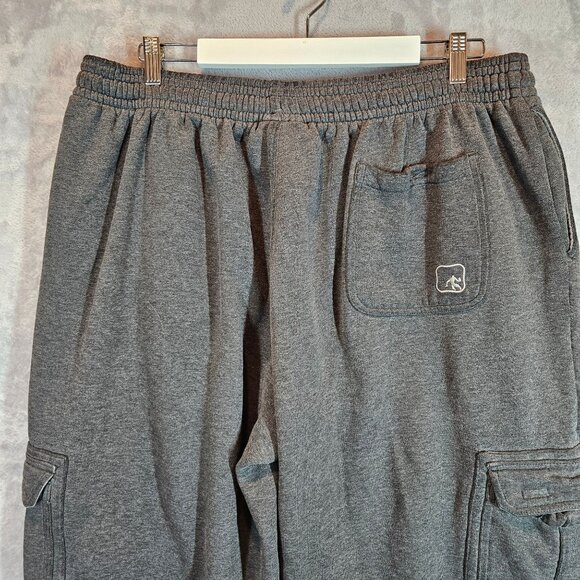 AND1 Mens L Heather Grey Cargo Sweatpants Gym Athleisure Athletic Work Out 90s - Picture 12 of 15